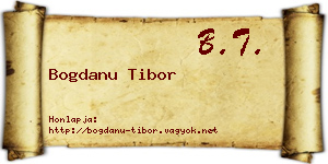 Bogdanu Tibor névjegykártya